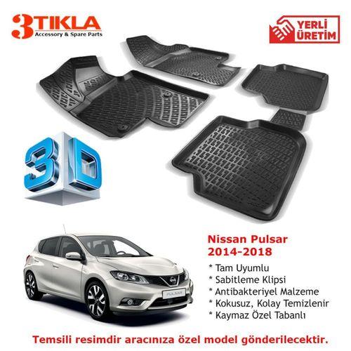 Nissan Pulsar 2014-2018 Premium 3D Havuzlu Paspas Seti