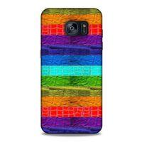 Samsung Galaxy S7 Edge Kılıf Patchwork (38) Neo Hybrid Kılıf Yeşil Kırmızı Mor