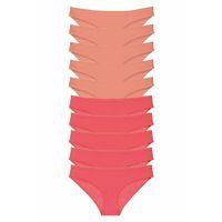 10 adet Eko Set Likralı Kadın Slip Külot Pudra Fuşya