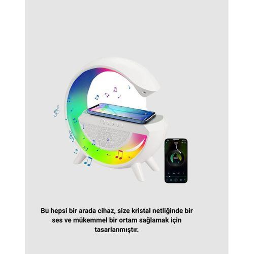 Bluetooth 5.0 Hoparlör – Kablosuz Şarj, Rgb Gece Lambası Ve Fm Radyo