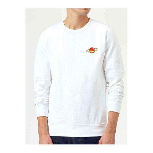 Jüpiter Göğüs Baskılı Beyaz Erkek Sweatshirt