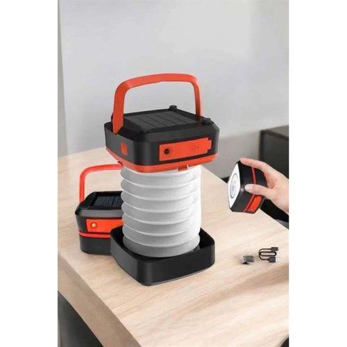 Katlanabilir Kamp Lambası Solar Fener Görünümlü 3 Kademeli Şarjlı