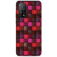 Xiaomi Mi 10T Pro 5G Kılıf Patchwork (22) Tam Koruma Kılıfı Fuşya Bordo