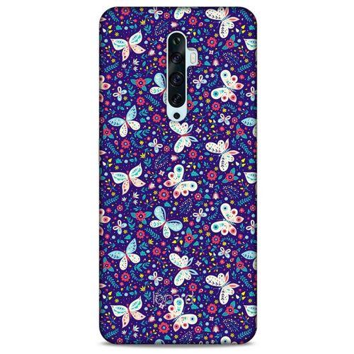 Oppo Reno 2z Kılıf Kelebek Etkisi (3) Kapak Kırmızı Lacivert