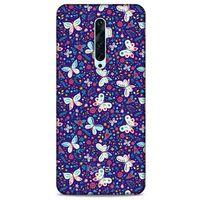 Oppo Reno 2z Kılıf Kelebek Etkisi (3) Kapak Kırmızı Lacivert