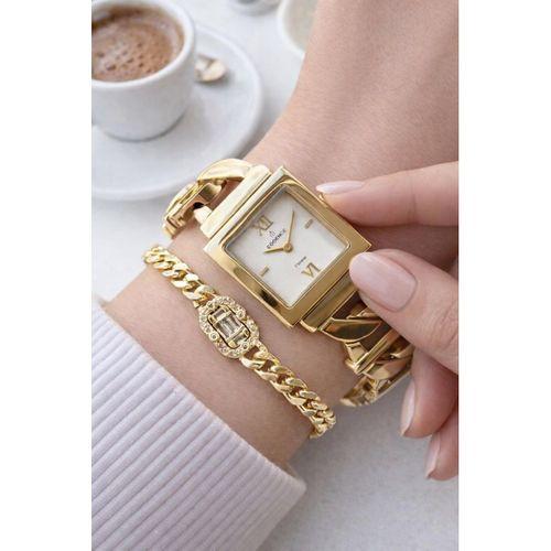 Essence Çelik Kordon Kararma Yapmaz 3 Atm Suya Dayanıklı Kadın Kol Saati + Bileklik VS.BLKT.0828