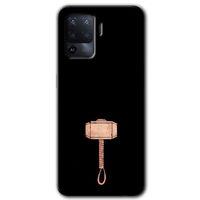 Oppo Reno 5 Lite Kılıf HD Desen Baskılı Arka Kapak - Thor Çekiç + Kırılmaz Cam