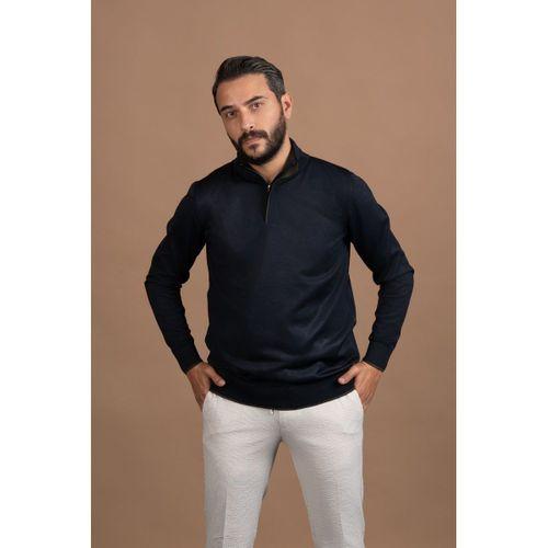 Fermuarlı Balıkçı Yaka Polyamid Kumaş Mevsimlik Triko Kazak