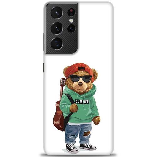 Samsung Galaxy S21 Ultra Kılıf HD Baskılı Kılıf - Teddy Bear + Tam Ekran Koruyucu