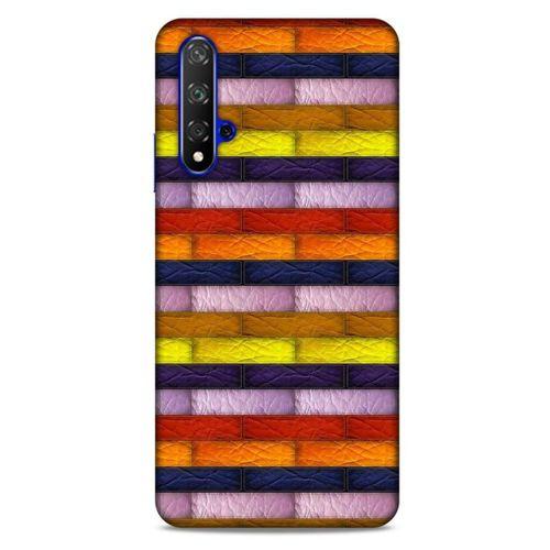 Huawei P Smart S Y8P Kılıf Patchwork (30) Silicone Case Şeker Pembe Sarı