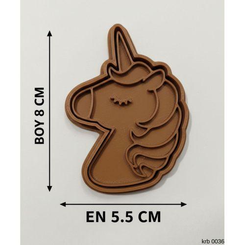 Sevimli Unicorn Kurabiye Kalıbı – Tek Boynuzlu At Figürlü, Çift Parça Hamur Kesici, Şeker Hamuru ve Oyun Hamuru İçin