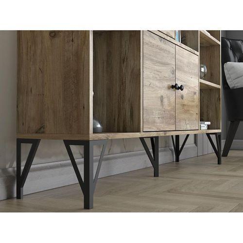 Wood'n Love Rüzgar 140 Cm Metal Ayaklı Konsol - Atlantik Çam / Siyah