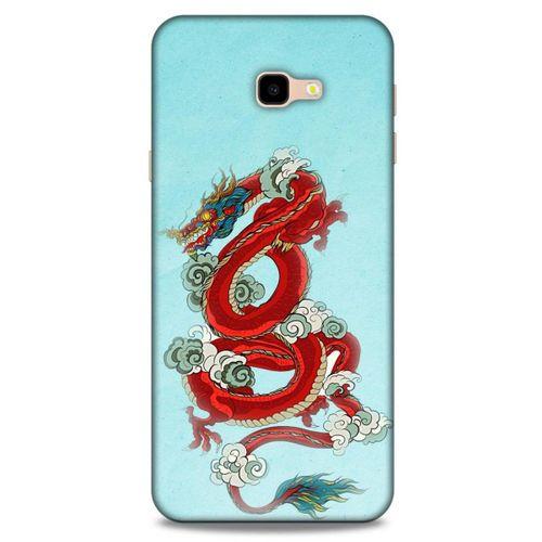 Samsung Galaxy J4 Plus Kılıf Dragons (22) Tam Koruma Kılıfı Ejderha Dövme Kırmızı