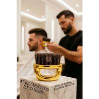 Gold Fade Fırçası - %100 At Kılı Profesyonel Berber Ense ve Geçiş Fırçası - Lüks Altın Seri