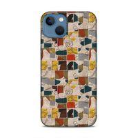 Apple iPhone 13 Uyumlu Kılıf Romans (9) Kılıf Sarı Lacivert