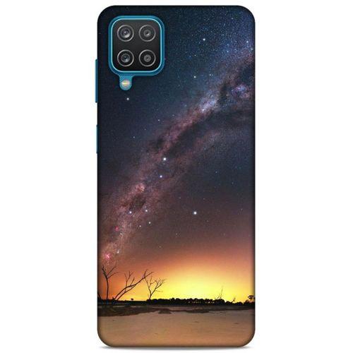 Lopard Samsung Galaxy A12 Uyumlu Kılıf Gece'S (30) Silicone Case Sarı Lacivert