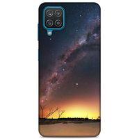Lopard Samsung Galaxy A12 Uyumlu Kılıf Gece'S (30) Silicone Case Sarı Lacivert