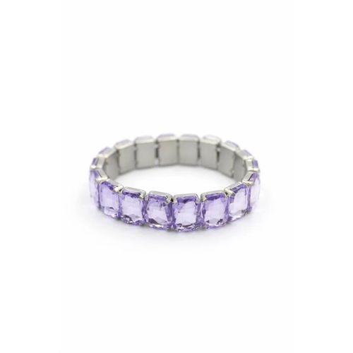 Lastikli Taşlı Bilezik - Mor