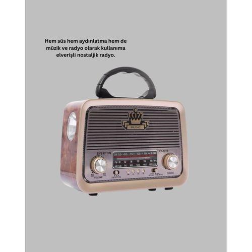 Ahşap Nostaljik Radyo Bluetooth Usb Sd Kart Destekli