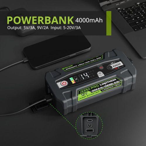 Lokithor J2250PRO 12V 2250Amp LiFePO4 Akıllı Akü Takviye + Powerbank + Led Lamba
