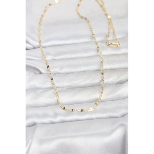 CM 14K Gold Renk Yassı Gemici Zincir Model 60 cm Kadın Kolye