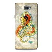 Samsung Galaxy J7 Prime Kılıf Dragons (21) Koruyucu Kapak Ejderha Dövme Sarı