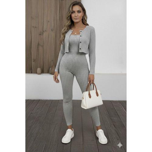 Kadın Uzun Kollu şardonlu Kaşkorse Straplez Ile Kısa önden Düğmeli Ceket Ikili Takım