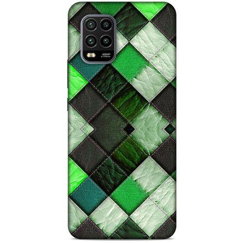 Xiaomi Mi 10 Lite Kılıf Patchwork (17) Tasarım Kılıf Fıstık Yeşili
