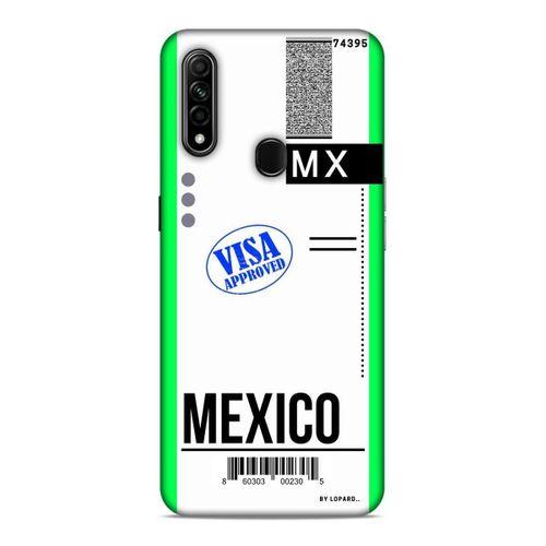 Oppo A31 Kılıf Uçak Bileti Mexico Arka Kapak Koruma Desenli Full Koruyucu