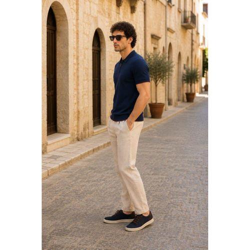 ALEXANDERGARDI Erkek Polo Yaka Fermuarlı Triko T-shirt (AG-50025)