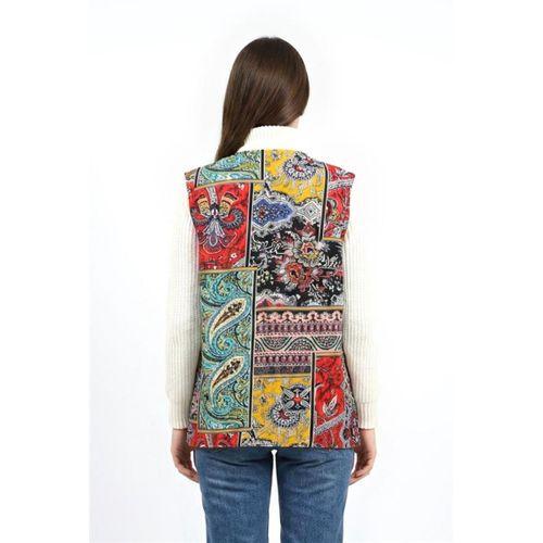 Kolsuz Tuğba Çift Taraflı Otantik Kısa Pazen Kışlık Yelek Bordo Brd