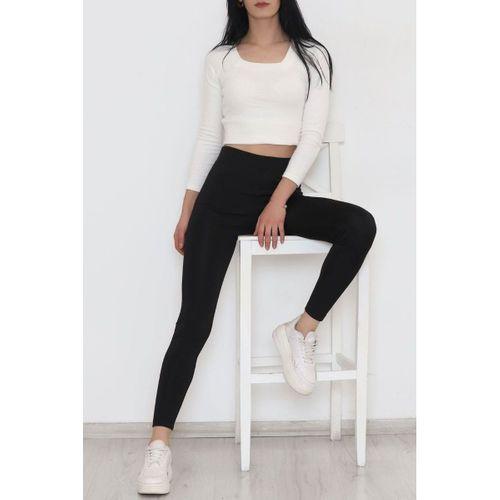 Şardonlu Dalgıç Tayt Siyah - 12124.1098.