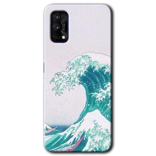 Realme 7 Pro Kılıf HD Desen Baskılı Arka Kapak - Dalga + Kırılmaz Cam