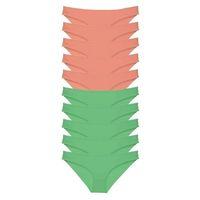 10 Adet Eko Set Likralı Kadın Slip Külot Pudra Yeşil