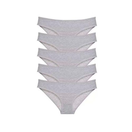 5 Adet Süper Eko Set Likralı Kadın Slip Külot Gri