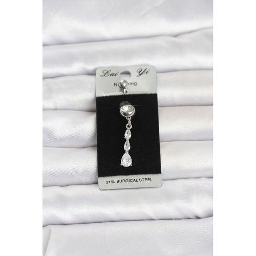 316L Cerrahi Çelik Sallantılı Damla Model Göbek Piercing