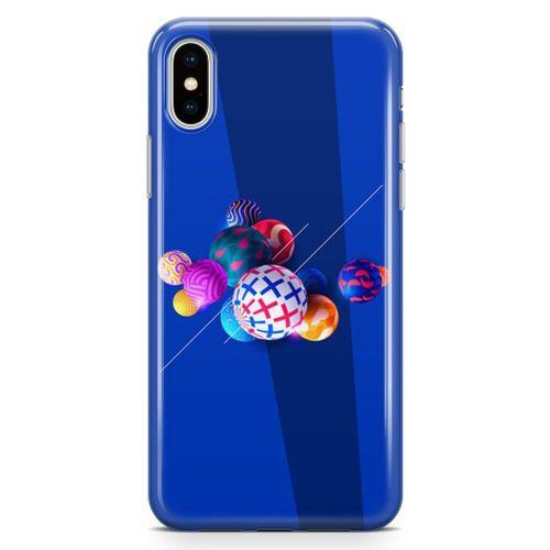Apple iPhone XS Max Kılıf 3D Toplar Arka Kapak Koruma Desenli Full Koruyucu