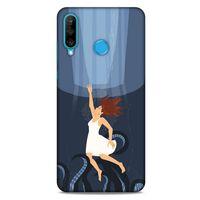 Huawei P30 Lite Kılıf Depresyon (43) Thin Fit Kılıf Mavi Tonları