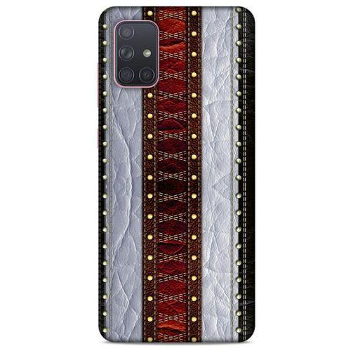 Samsung Galaxy A71 Kılıf Patchwork (11) Tam Koruma Siyah Gri