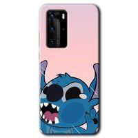 Huawei P40 Pro Kılıf HD Desen Baskılı Arka Kapak + Temperli Cam - Stitch