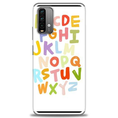 Xiaomi Redmi 9T Kılıf HD Baskılı Kılıf - Alfabe + Tam Ekran Koruyucu