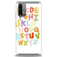 Xiaomi Redmi 9T Kılıf HD Baskılı Kılıf - Alfabe + Tam Ekran Koruyucu