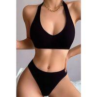 Kadın Siyah Seamless Tanga Sütyen Takım