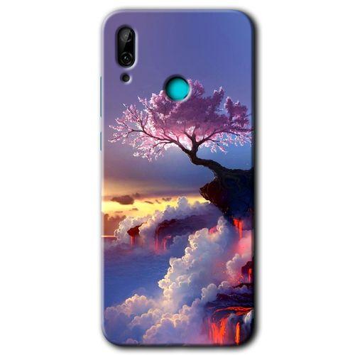 Huawei P smart 2019 HD Baskılı Kılıf + 9D Tam Ekran Koruyucu - Wash Red Wall