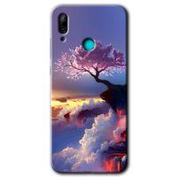 Huawei P smart 2019 HD Baskılı Kılıf + 9D Tam Ekran Koruyucu - Wash Red Wall