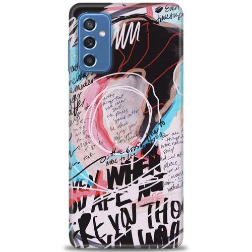 Samsung Galaxy M52 5G Kılıf HD Baskılı Kılıf - Yazılar + Tam Ekran Koruyucu