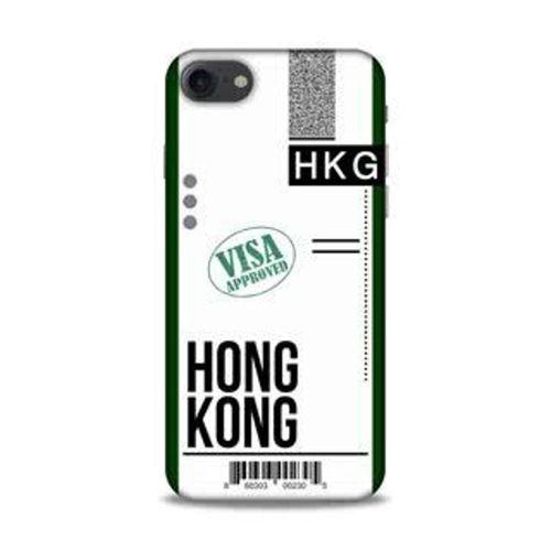 Apple iPhone 8 Kılıf Uçak Bileti Hong Kong Arka Kapak Koruma Desenli Full Koruyucu