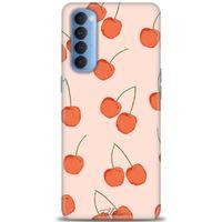 Oppo Reno 4 Pro Kılıf HD Baskılı Kılıf - Büyük Kirazlar + Tam Ekran Koruyucu