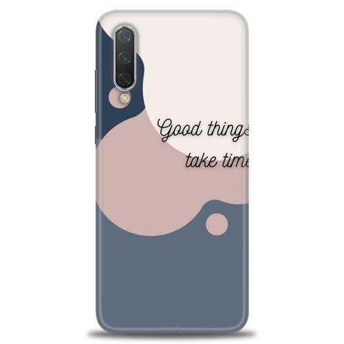 Xiaomi Mi 9 Lite Kılıf HD Baskılı Kılıf - Good Things Take Time + Tam Ekran Koruyucu