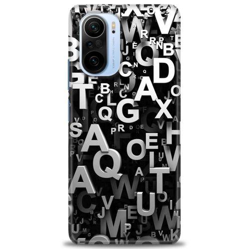 Xiaomi Redmi K40 Kılıf HD Baskılı Kılıf - Harfler + Tam Ekran Koruyucu